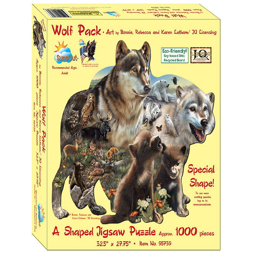 Sunsout Wolf Pack 1000 pc Special Shape Jigsaw Puzzle Image