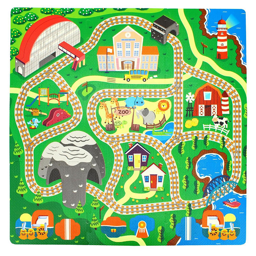 Sunta Play Mat DIY Train Track and Train  9 Piece Set Image