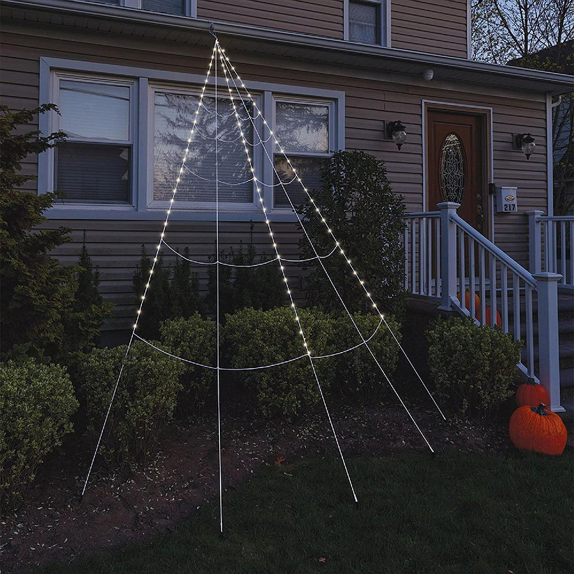 Super 12 Foot Light Up 99 LED Yard Web Halloween Decor Image