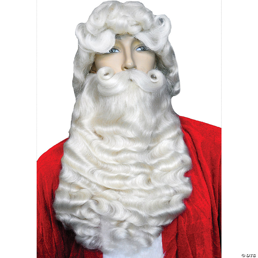 Super Deluxe Yak Santa Wig &amp; Beard Set with Separate Mustache Image