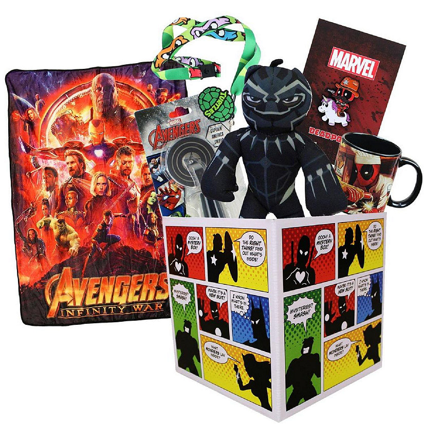 Super Hero Collection LookSee Box Avengers Throw Blanket Deadpool Black Panther Image