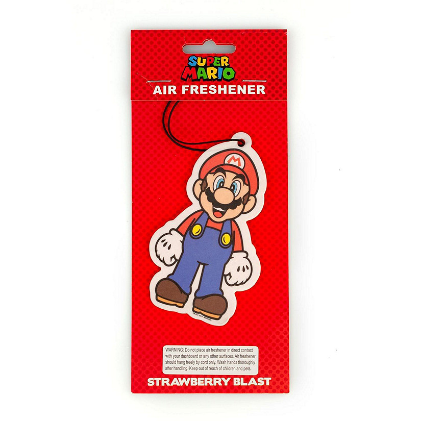 Super Mario Air Freshener Licensed Nintendo Accessory Strawberry Scent Image