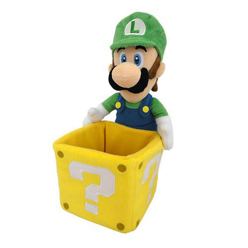 Super Mario Bros. 9" Plush: Luigi with Coin Box Image
