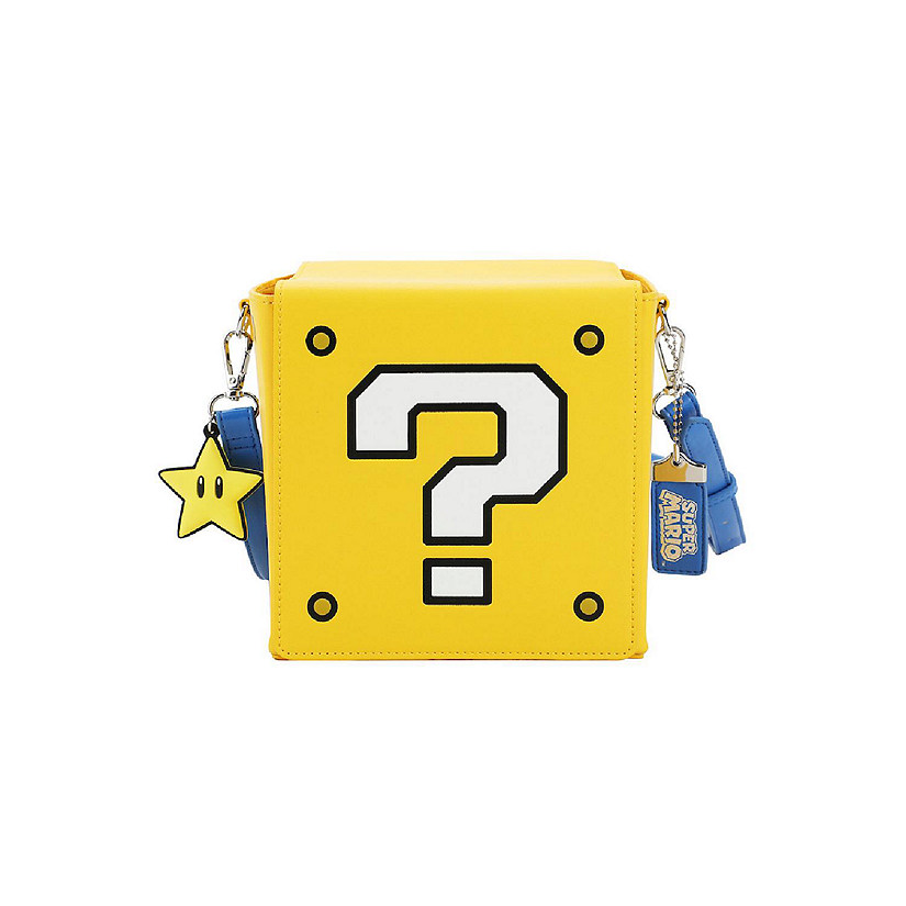 Super Mario Bros Question Mark Block 6.5&quot; Novelty Crossbody Bag Image