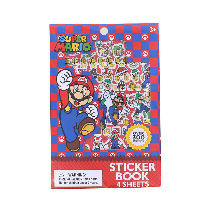 Super Mario Sticker Book   4 Sheets  Over 300 Stickers Image