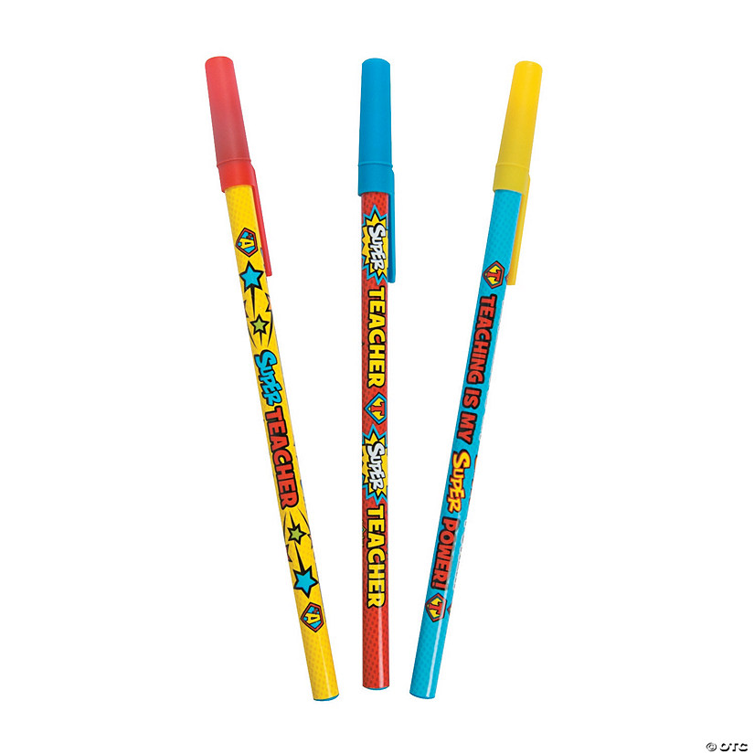 Super Teacher Stick Pens - 24 Pc. Image