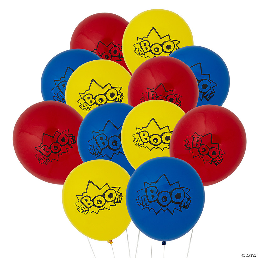 Superhero 11" Latex Balloons - 12 Pc. Image