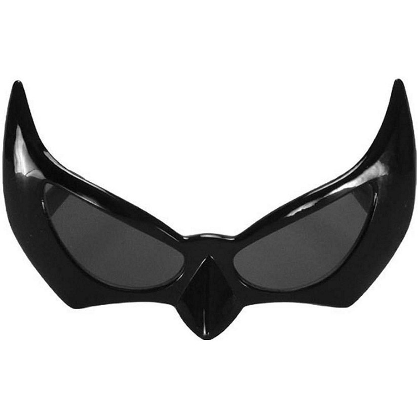 Superhero Bat Eyes Black Adult Costume Glasses Image