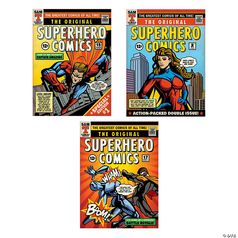 Superhero Comic Wall Clings 3 Pc. Oriental Trading
