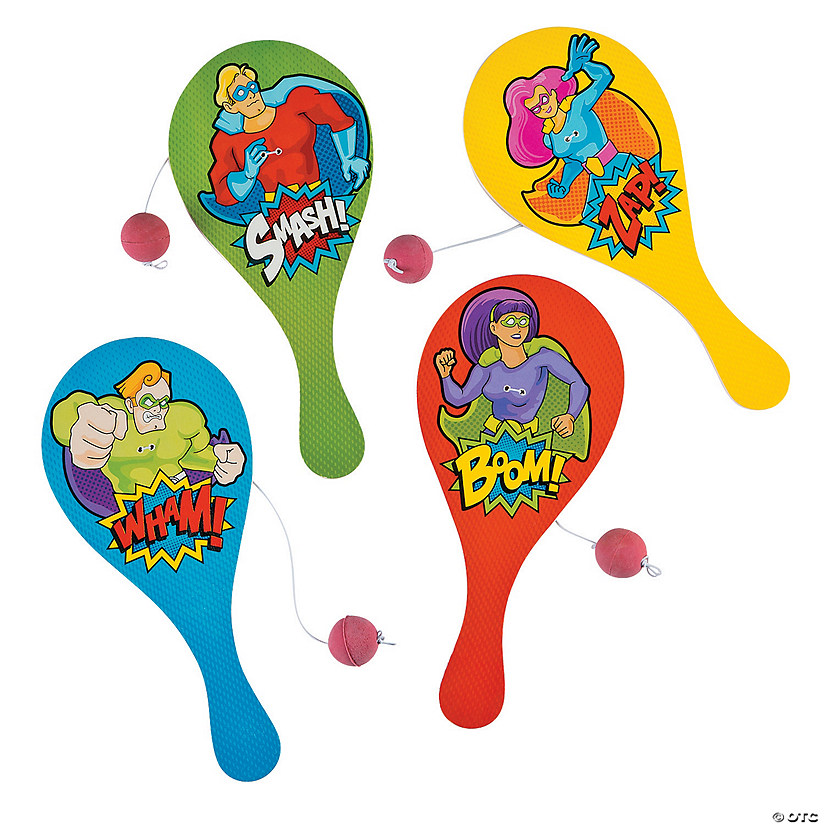 Superhero Paddleball Games - 12 Pc. Image