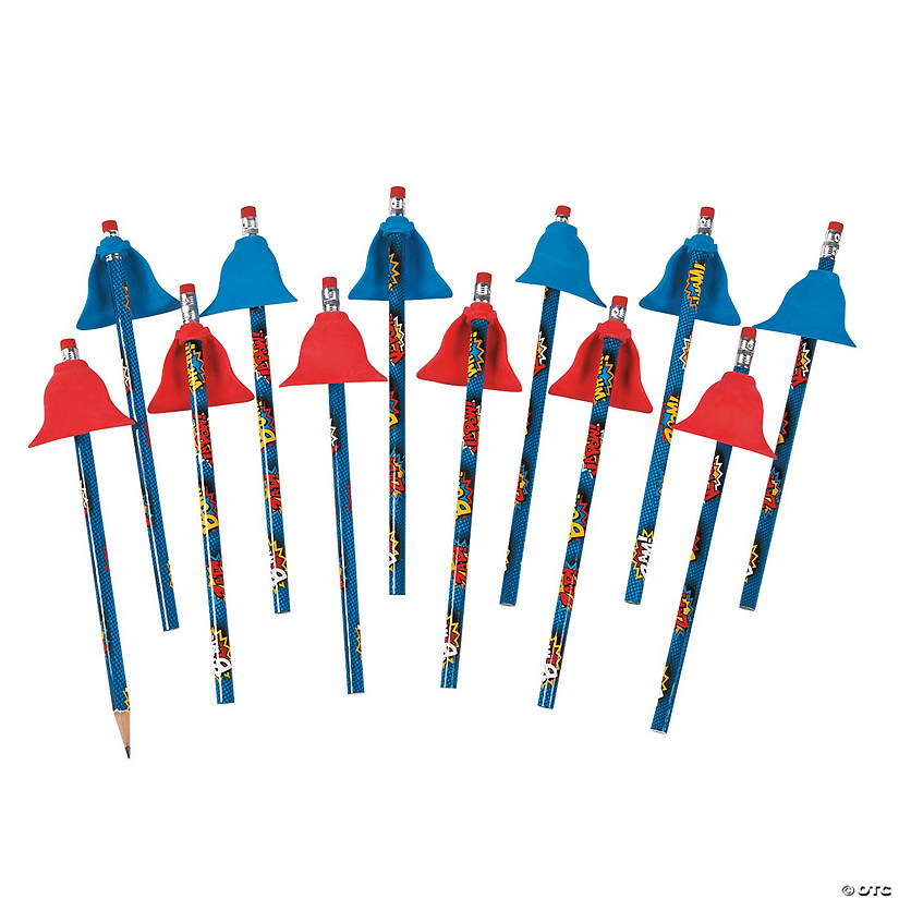 Superhero Pencils with Cape Pencil Top Eraser - 12 Pc. Image