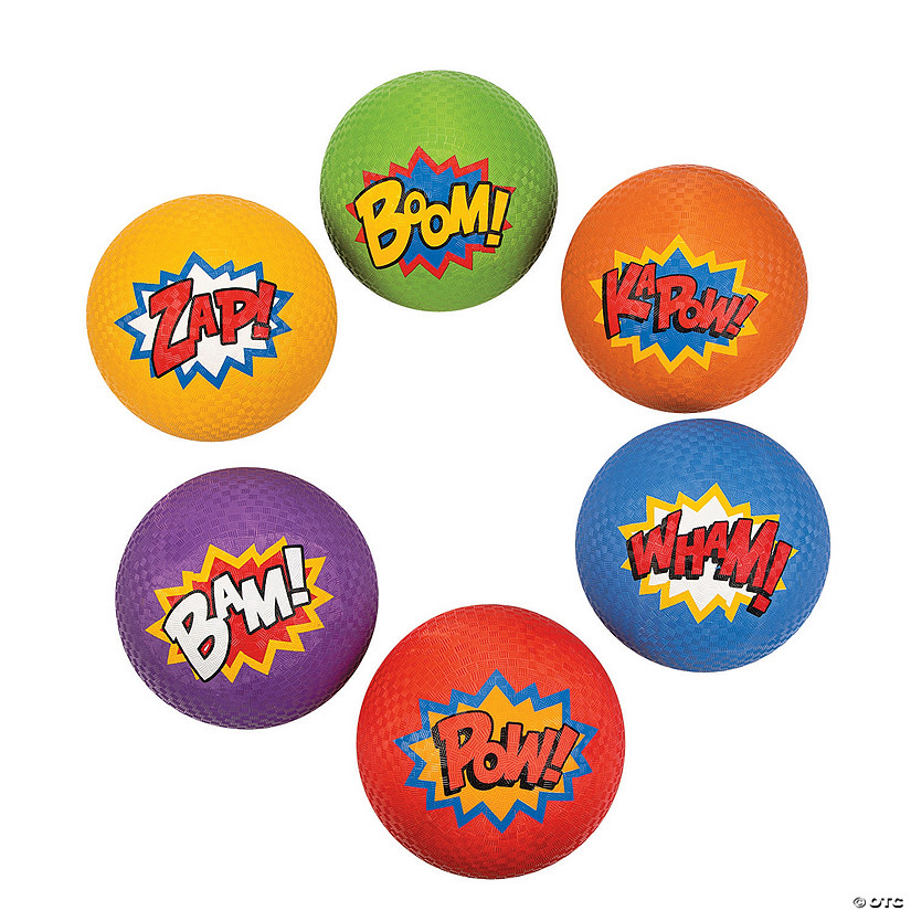 Superhero Playground Balls - 6 Pc. Image