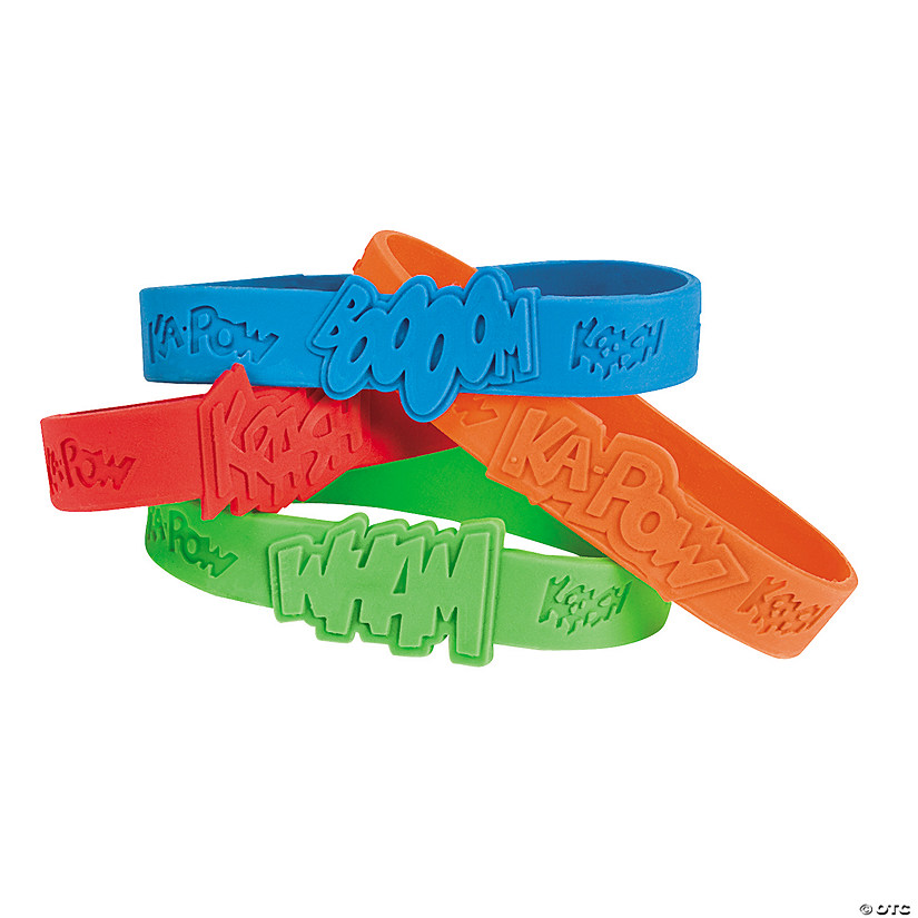 Superhero Sayings Rubber Bracelets 24 Pc. Oriental Trading