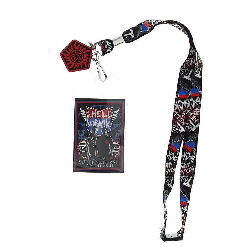 Supernatural "Hell and Back" Lanyard With Badge Holder and Anti-Possession Charm Image