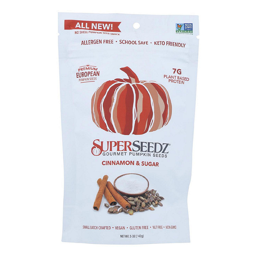 Superseedz Gourmet Pumpkin Seeds - Cinnamon and Sugar - Case of 6 - 5 oz. Image
