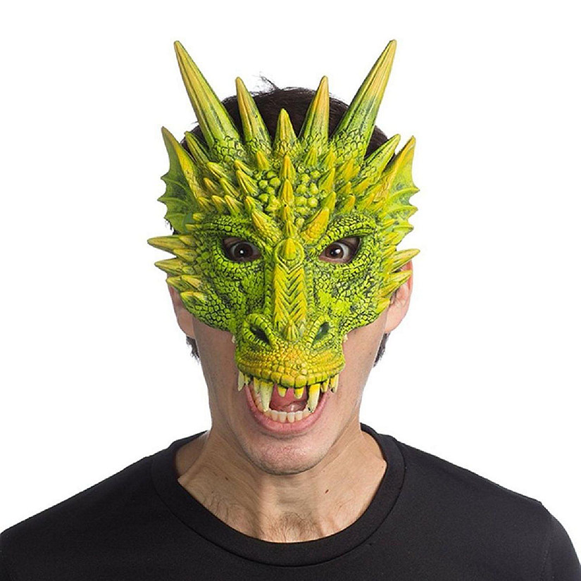 Supersoft Fantasy Green Dragon Adult Costume Mask Image