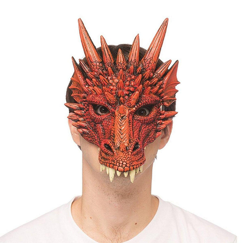 Supersoft Fantasy Red Dragon Adult Costume Mask Image