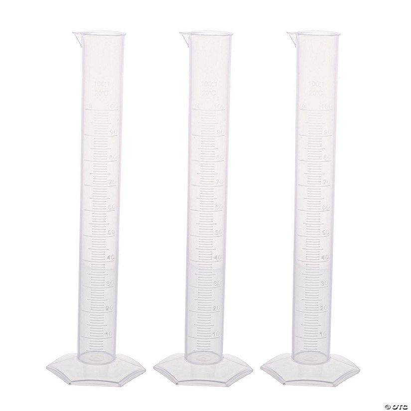 Supertek Polypropylene Measuring Cylinder, Hexagonal Base, 1000ml, Pack of 3 Image