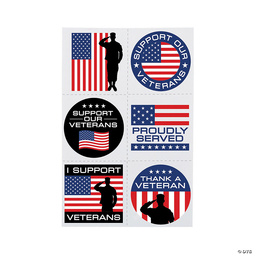 Support Our Veterans Temporary Tattoos - 72 Pc. Image