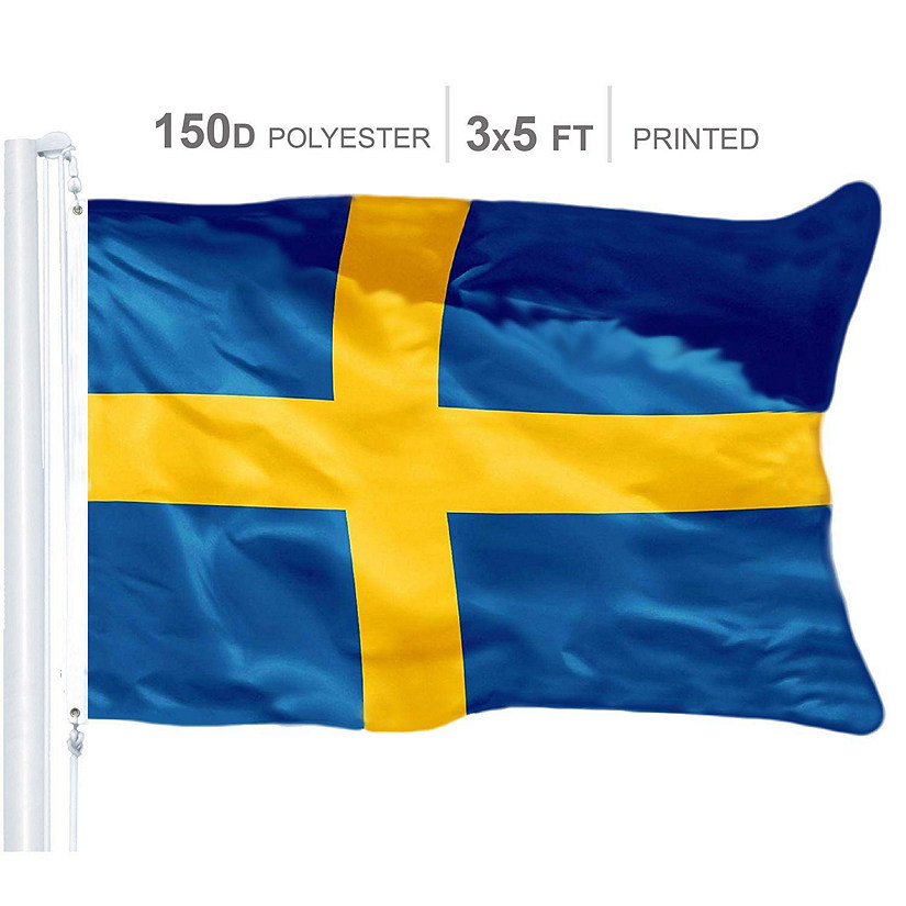 Sweden Swedish Flag 150D Printed Polyester 3x5 Ft Image