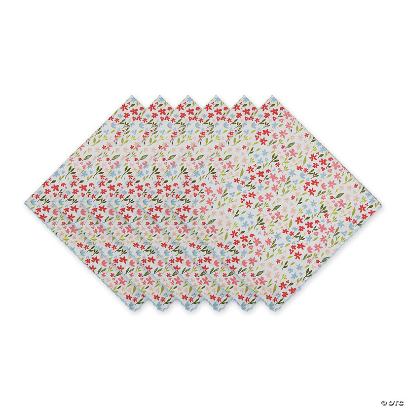 Sweet Flowers Printed Napkin (Set Of 6) Image