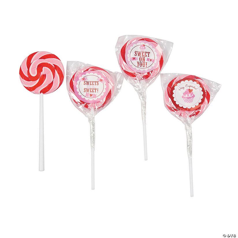 Sweet On You Valentine Swirl Lollipops | Oriental Trading
