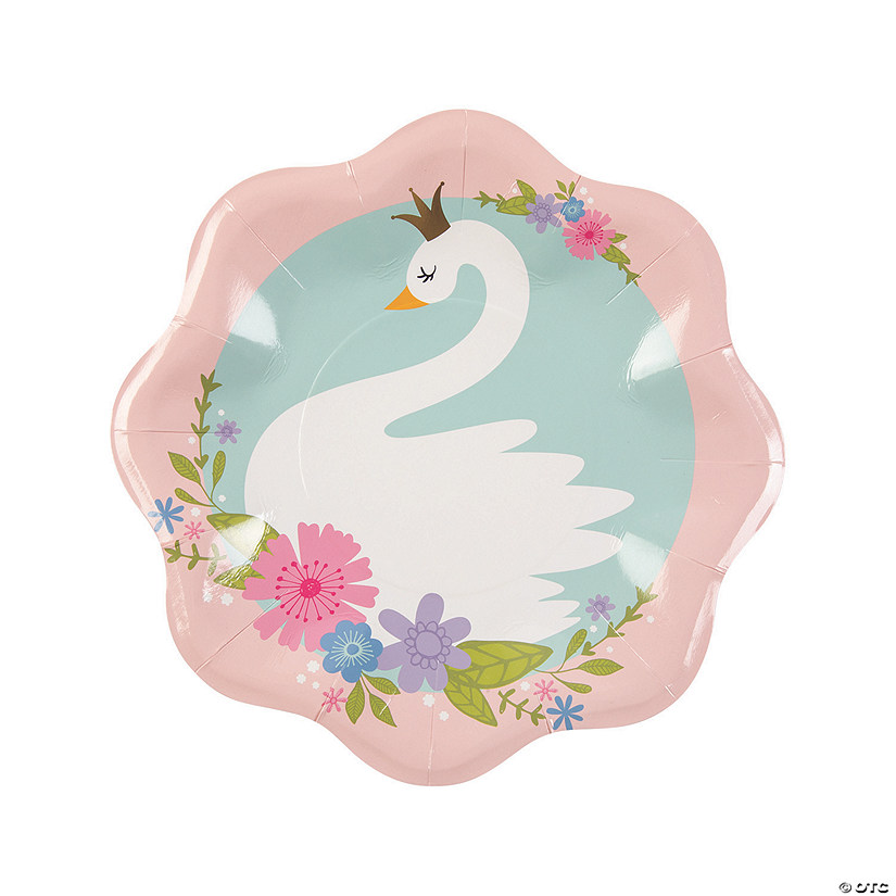 Sweet Swan Party Paper Dinner Plates - 8 Ct. Image