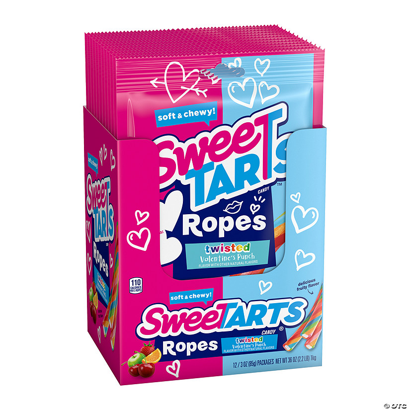 SweeTarts<sup>&#174;</sup> Candy Ropes Twisted Valentine&#8217;s Punch Handouts - 12 Pc. Image