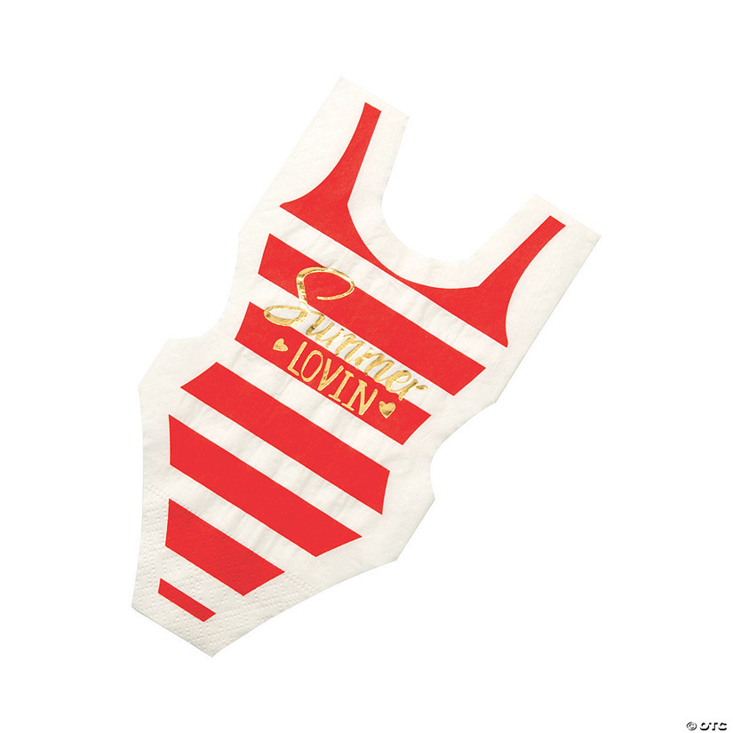 Swimsuit-Shaped Beverage Napkins - 16 Pc. Image