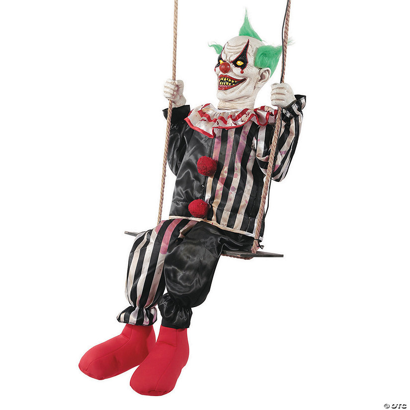 Swinging Chuckles the Clown Animated Prop Halloween Decoration Image