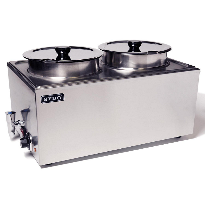 SYBO Bain Marie Buffet Food Warmer Steam Table 2 Round Pots with Tap) Image