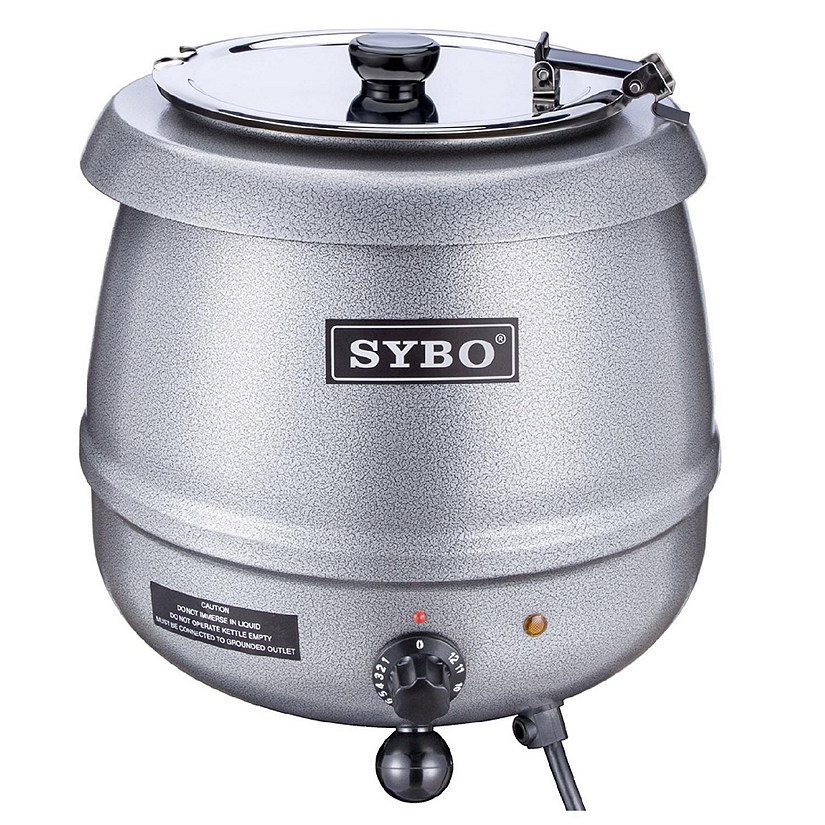 SYBO  Soup Kettle with Hinged Lid and Insert Pot, 10.5 Quarts Silver Image