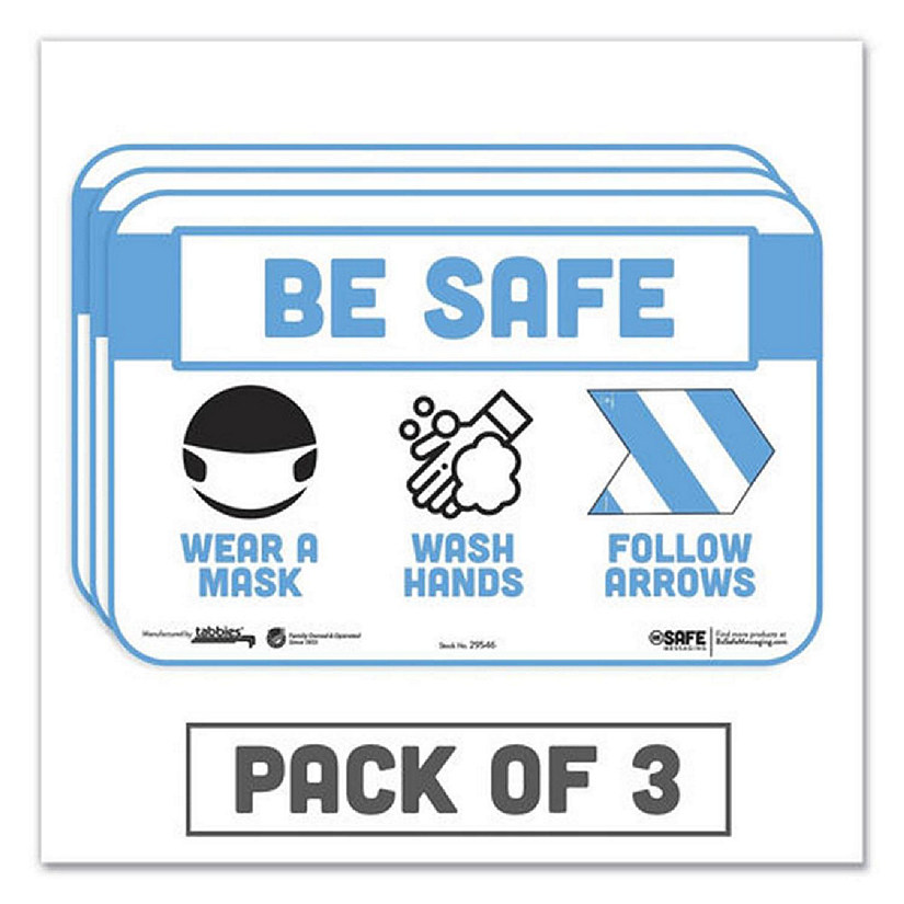 Tabbies 29546 Besafe Wear Mask Sign, White Pack of 3 Image