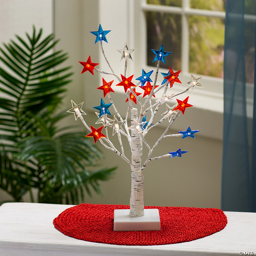 Tabletop Light-Up Patriotic Star Tree Image