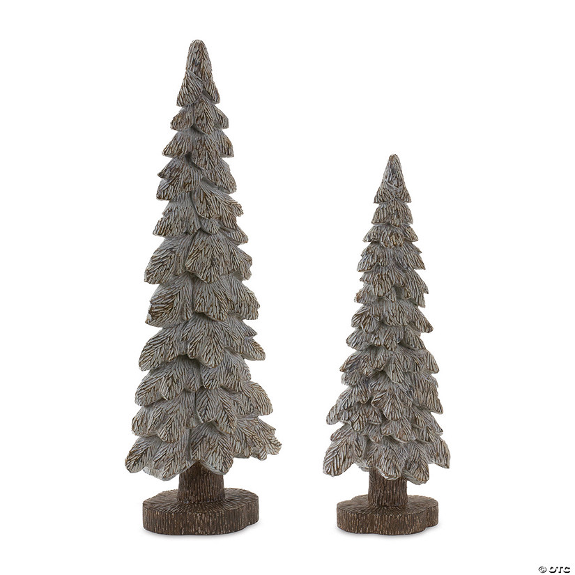 Tabletop Pine Tree (Set Of 2) 16"H, 21"H Resin Image