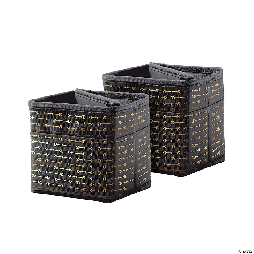 Tabletop Storage Black with Gold Arrows, 2 Per Set, 2 Sets
