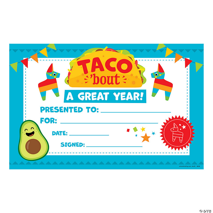 Taco &#8217;Bout a Great Year Certificates - 25 Pc. Image