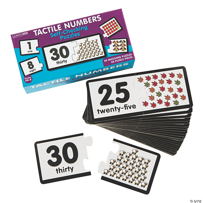 Tactile Numbers Self-Checking Puzzles - Set of 30 Image