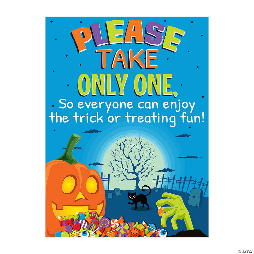Take One Halloween Candy Door Sign Image