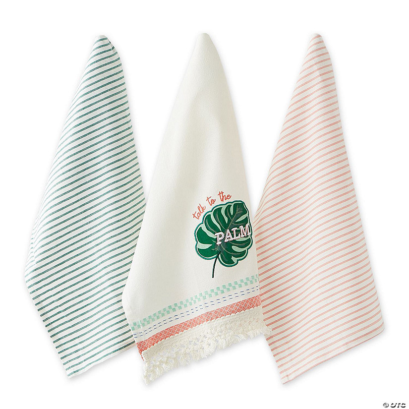 Talk To Palm Embellished Dishtowel (Set Of 3) Image