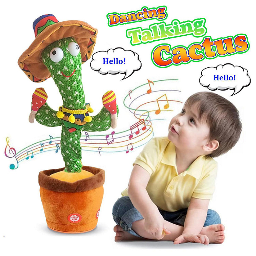 Talking Repeating Dancing Cactus Toy Plush Kids Baby Image