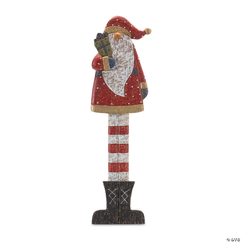 Tall Wooden Santa With Presents 30"H Wood Image