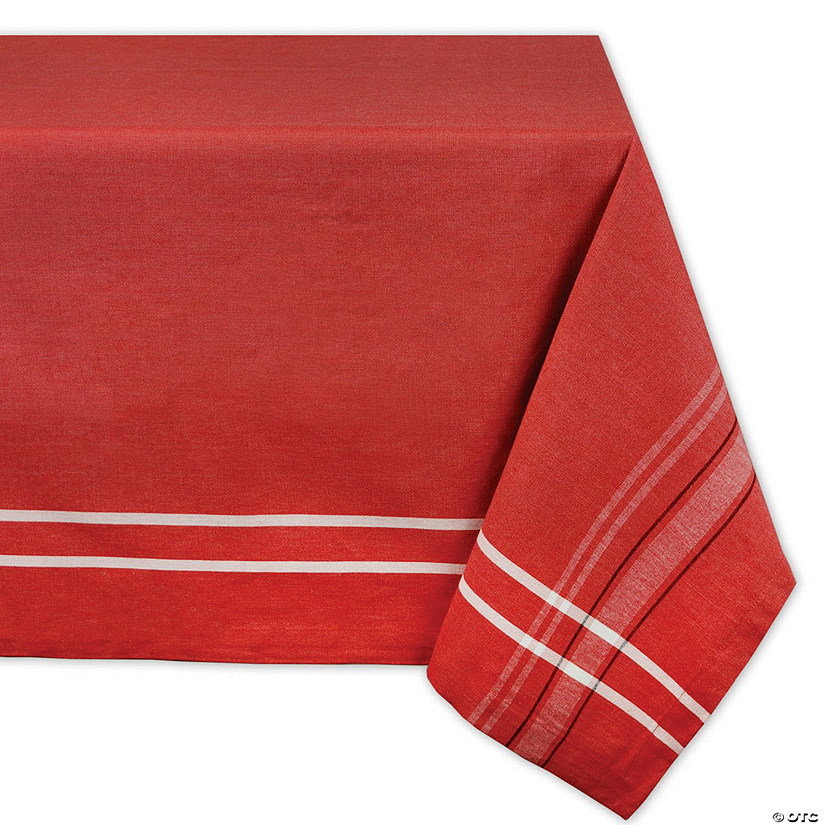 Tango Red French Chambray Tablecloth 60X84 Image