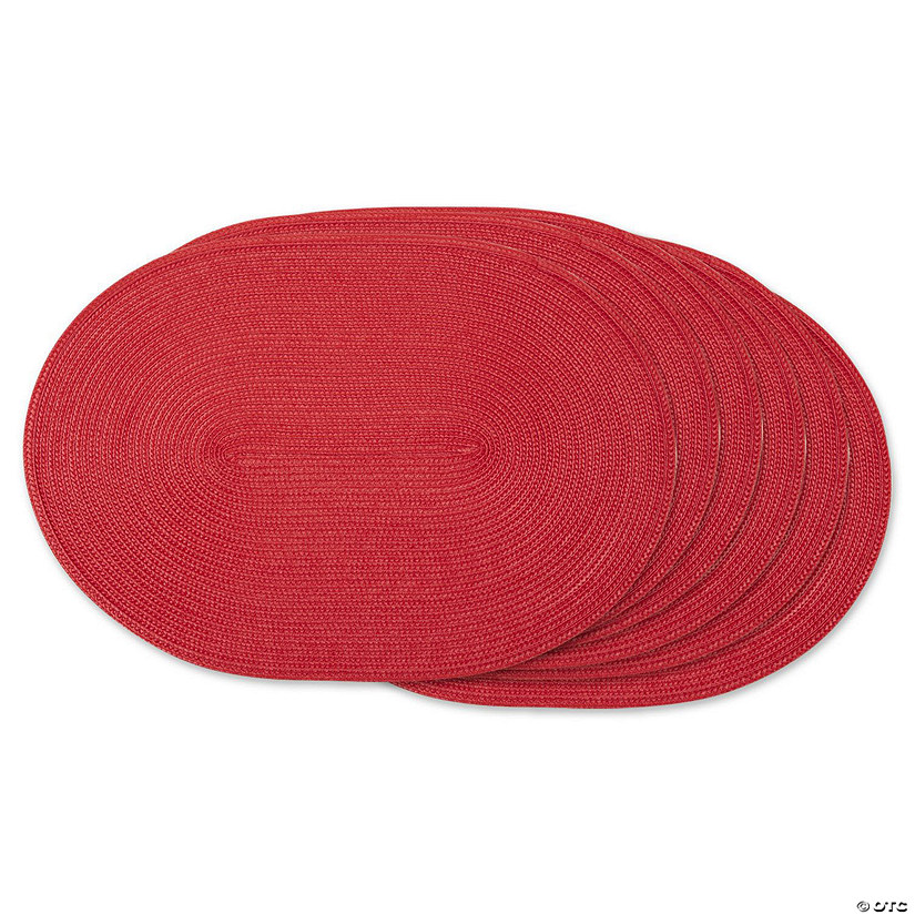 Tango Red Oval Pp Woven Placemat (Set Of 6) Image
