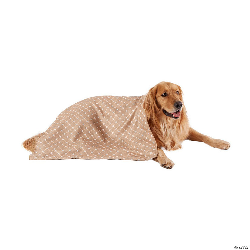 Taupe Printed Trellis Paw Pet Towel Image