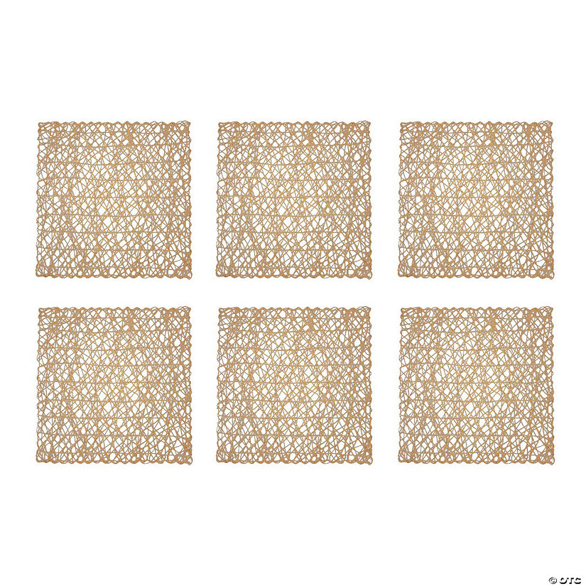 Taupe Woven Paper Square Placemat (Set Of 6) Image