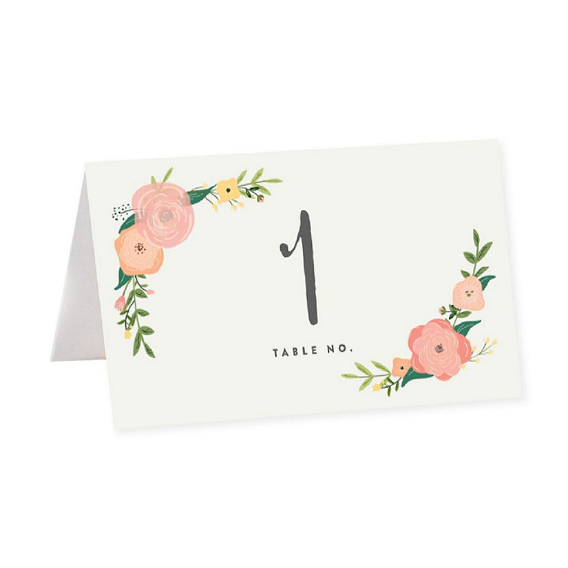 Tea Party Floral Table Numbers Tent Image