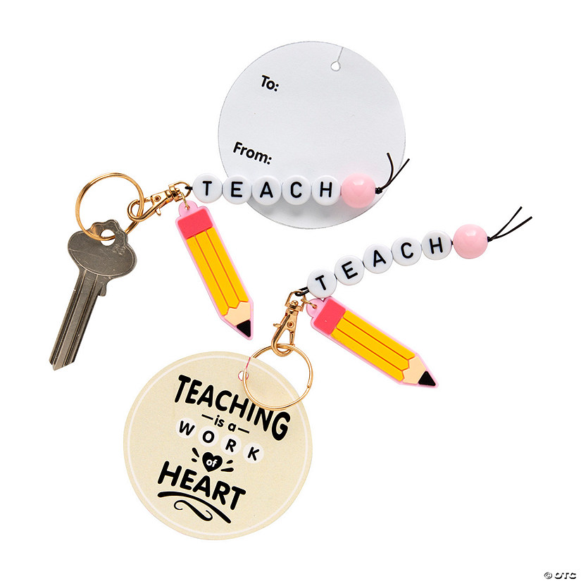 Teacher Appreciation Pencil Keychains with Card - 12 Pc. Image