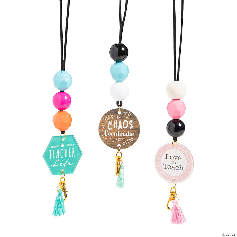 Teacher Beaded Lanyards - 12 Pc. Image