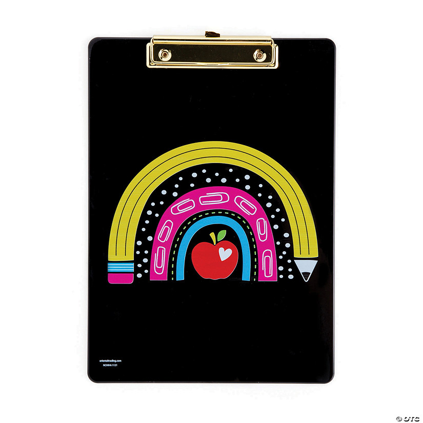 Teacher Clipboard with Rainbow Oriental Trading